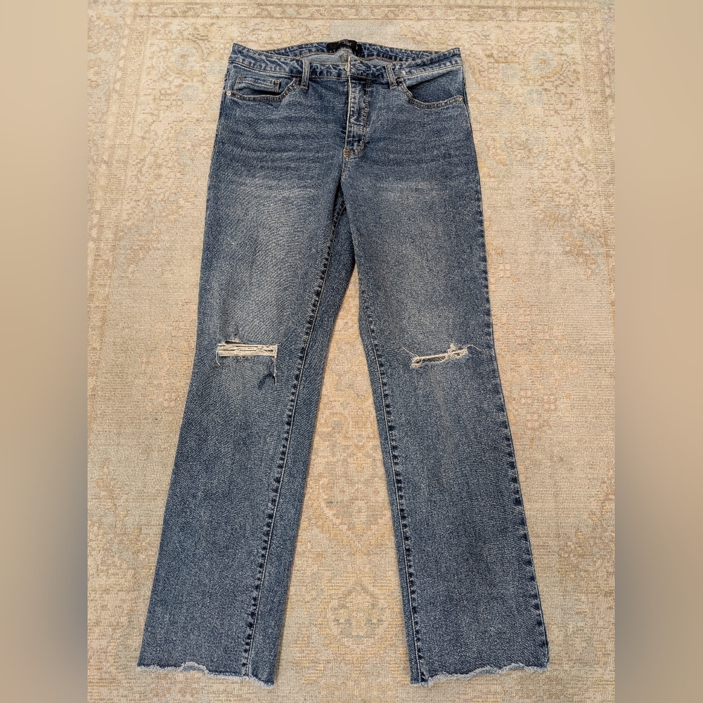 Celebrity Pink Blue Distressed Straight Leg Jeans